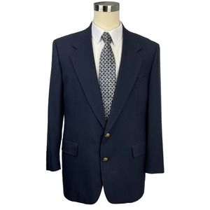 Hart Schaffner & Marx Navy Blue Fine Australian Wool Blazer Size 42R